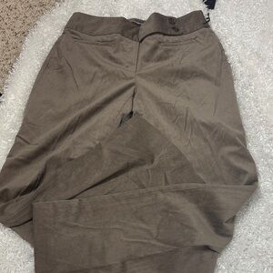 Renuar dress pants corduroy vibes new brown grey tone straight leg to boot